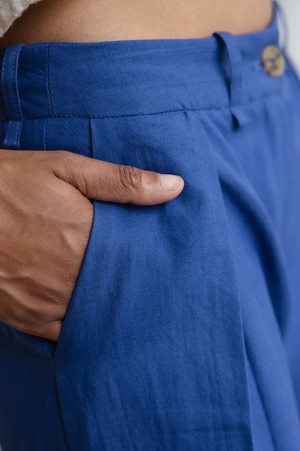 Organic cotton trousers Meghana cobalt blue from Jyoti - Fair Works