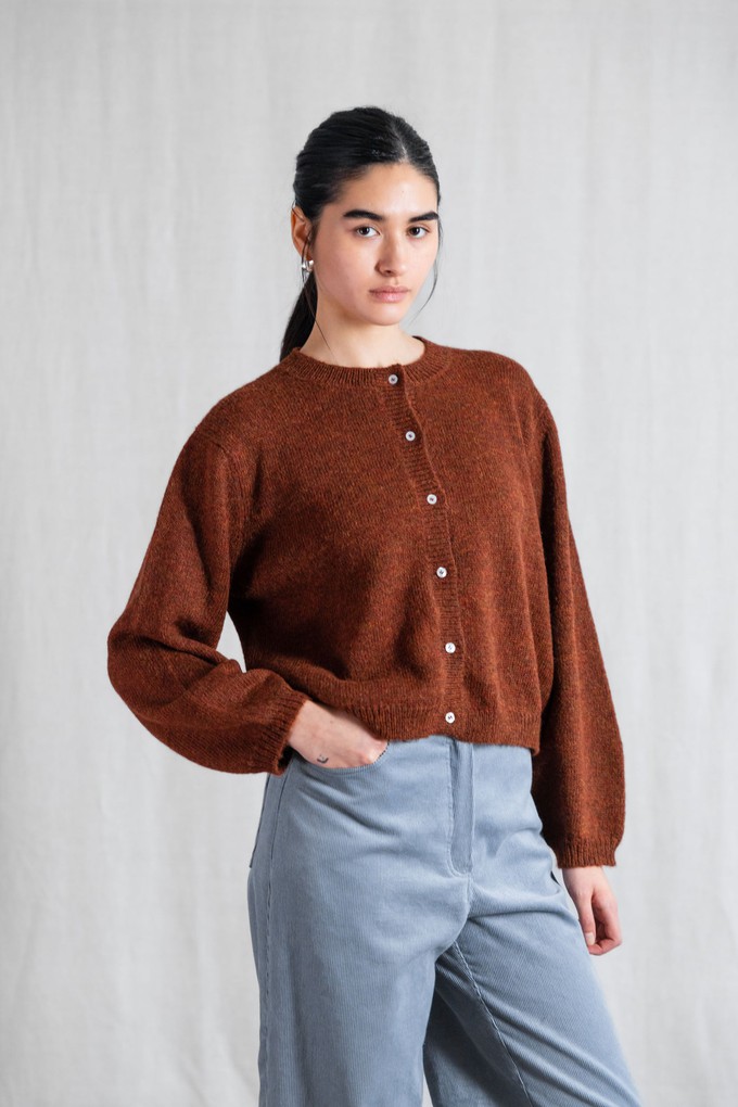 Baby Alpaca Knit Cardigan Sullana Chestnut from Jyoti - Fair Works