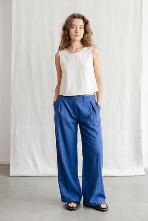 Organic cotton trousers Meghana cobalt blue from Jyoti - Fair Works