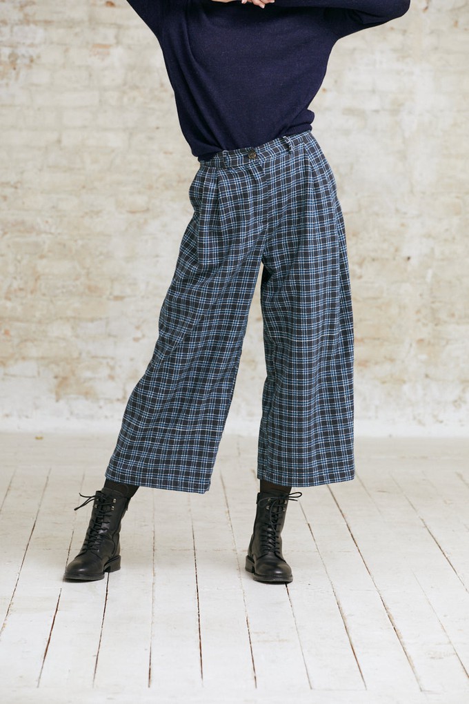 Organic cotton culottes Awa Checks from Jyoti - Fair Works