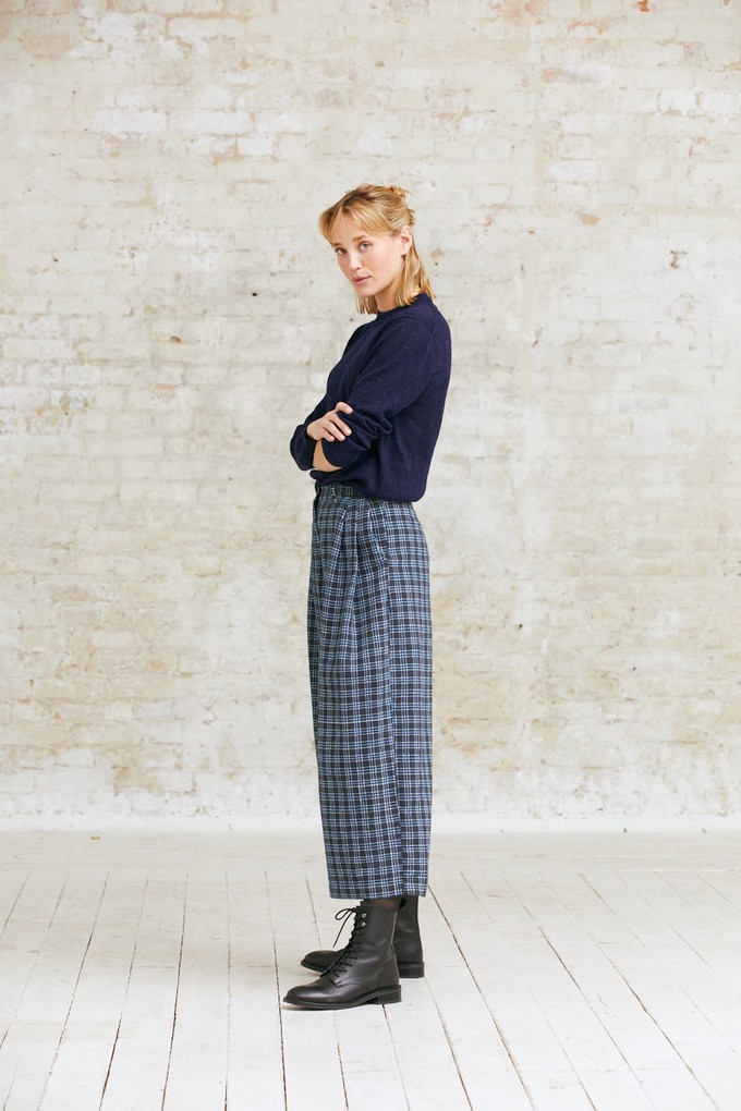 Organic cotton culottes Awa Checks from Jyoti - Fair Works