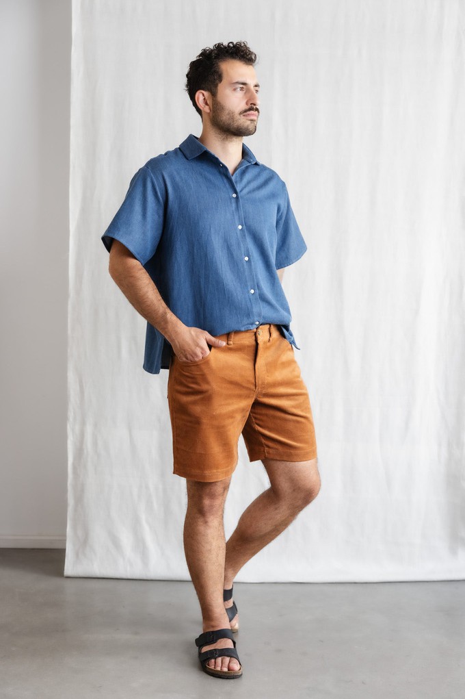 Organic cotton corduroy shorts Gauri Cinnamon from Jyoti - Fair Works