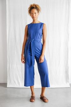 Organic cotton jumpsuit Anusha cobalt blue via Jyoti - Fair Works
