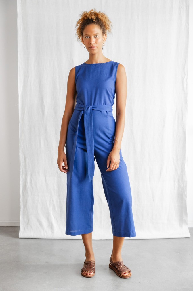 Organic cotton jumpsuit Anusha cobalt blue from Jyoti - Fair Works