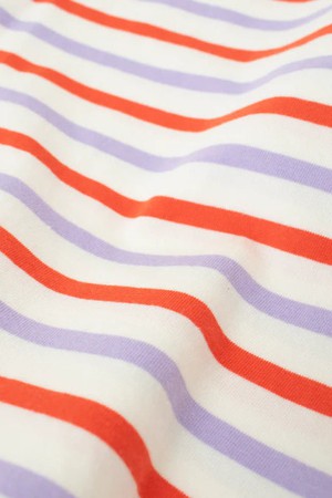 Popeia Organic Cotton T-Shirt Stripes Red/ Purple/ White from Jyoti - Fair Works