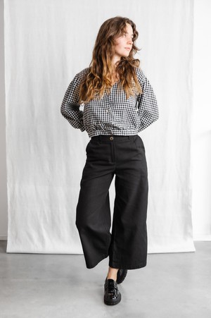 Organic cotton culottes Hemani black from Jyoti - Fair Works
