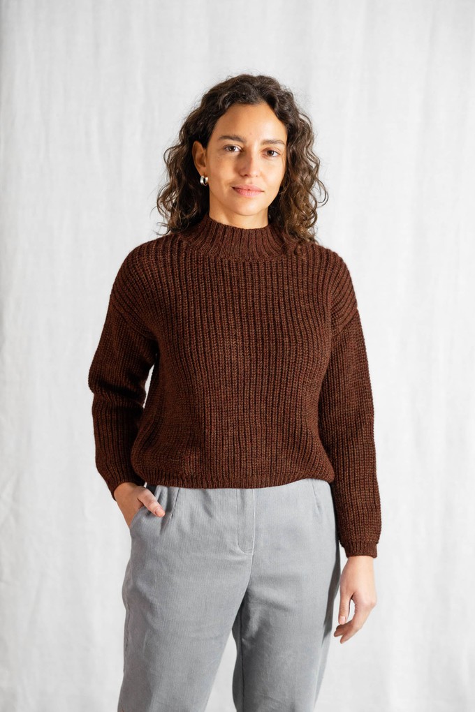 Baby Alpaca Turtleneck Knit Sweater Tacna Chocolate from Jyoti - Fair Works