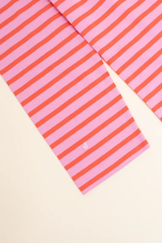 Popeia organic cotton long-sleeved striped shirt in pink/red from Jyoti - Fair Works