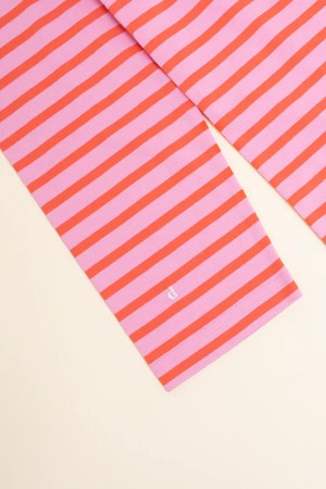 Popeia organic cotton long-sleeved striped shirt in pink/red from Jyoti - Fair Works