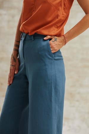 Organic Cotton Culotte Hema Ocean from Jyoti - Fair Works
