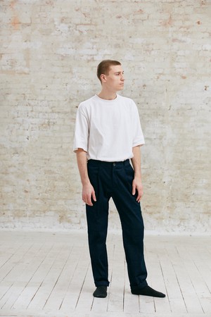 Organic cotton corduroy trousers Sameer night blue from Jyoti - Fair Works