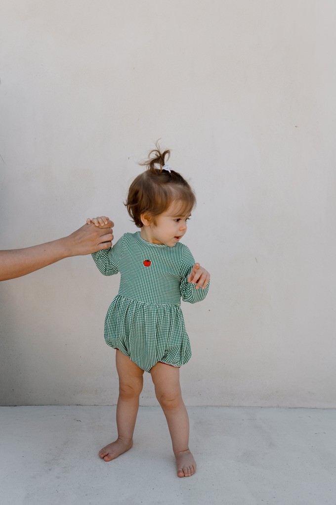 PICCOLA MIA Baby Romper  ‧  Vichy Green from Kaly Ora