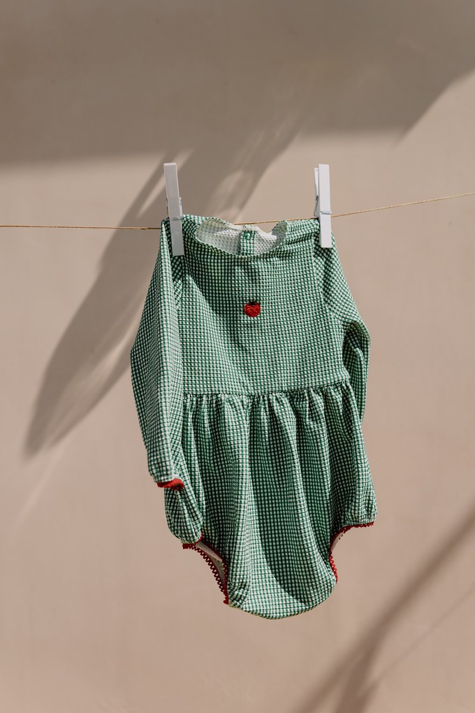 PICCOLA MIA Baby Romper  ‧  Vichy Green from Kaly Ora