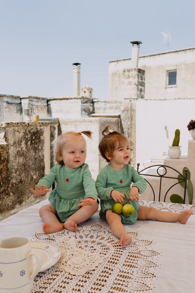 PICCOLA MIA Baby Romper  ‧  Vichy Green from Kaly Ora