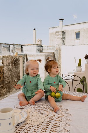 PICCOLA MIA Baby Romper  ‧  Vichy Green from Kaly Ora