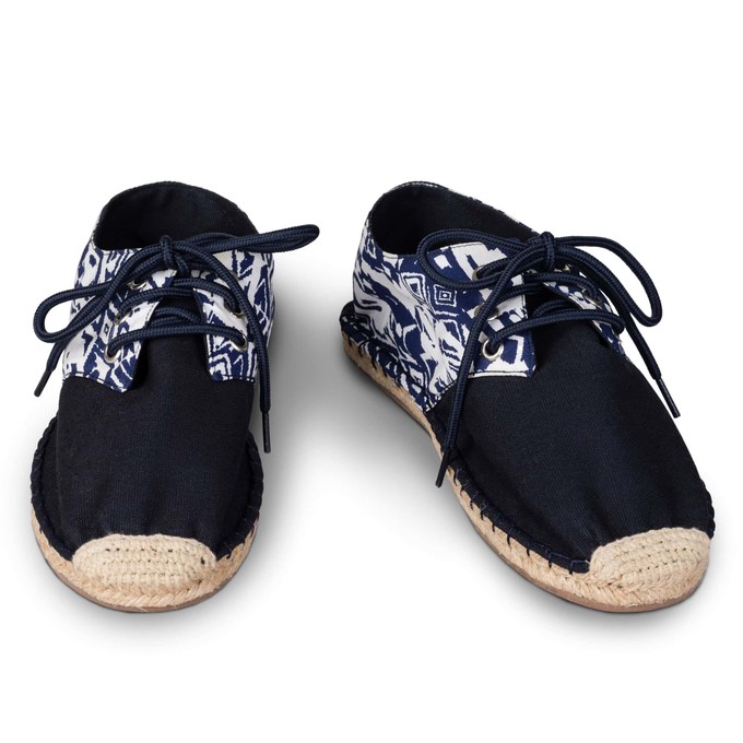 Blue Tribal Lace Up Espadrilles for Women from Kingdom of Wow!