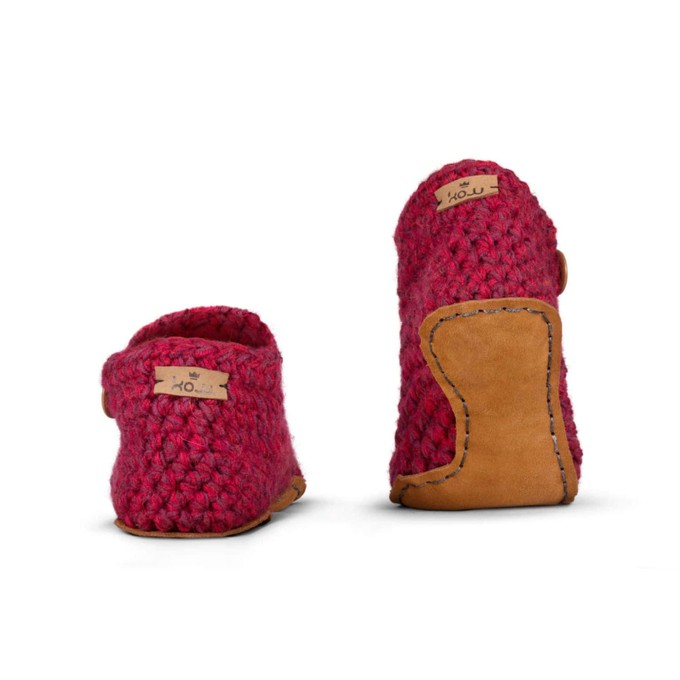 Wine Bamboo Wool Ankle Booties from Kingdom of Wow!