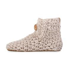 Extra Chunky Bamboo Wool Bootie Slippers in Chai via Kingdom of Wow!