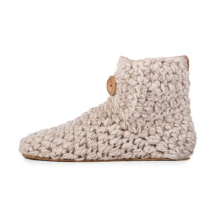 Extra Chunky Bamboo Wool Bootie Slippers in Chai from Kingdom of Wow!