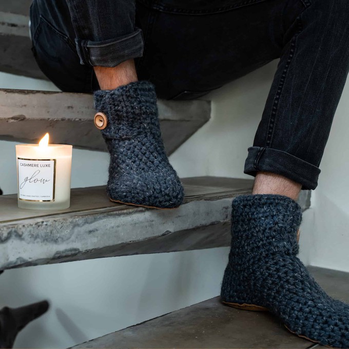 Charcoal Bamboo Wool Bootie Slippers from Kingdom of Wow!