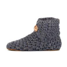 Extra Chunky Bamboo Wool Bootie Slippers in Charcoal via Kingdom of Wow!