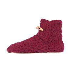 Wine Bamboo Wool Bootie Slippers from Kingdom of Wow!