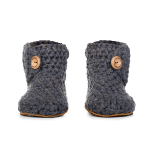 Extra Chunky Bamboo Wool Bootie Slippers in Charcoal from Kingdom of Wow!