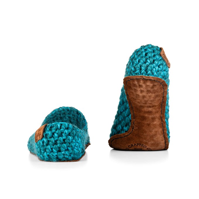 Glacier Teal Bamboo Wool Slippers from Kingdom of Wow!