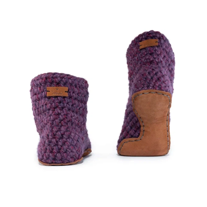 Lavender Wool Bamboo Bootie Slippers from Kingdom of Wow!