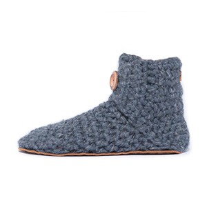 Charcoal Wool Bamboo Bootie Slippers from Kingdom of Wow!