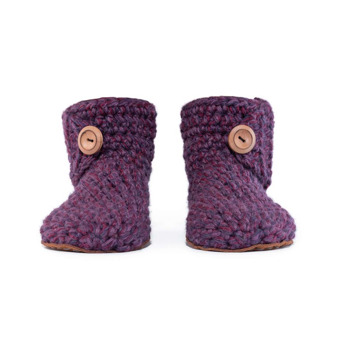 Lavender Wool Bamboo Bootie Slippers from Kingdom of Wow!