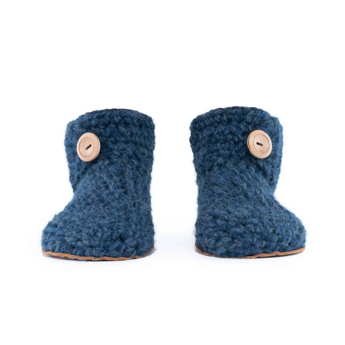 Exclusive Floris x KOW Bamboo Wool Slippers in Midnight Blue from Kingdom of Wow!