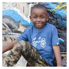 BAISIKELI Kids Shirt Blue via Kipepeo-Clothing