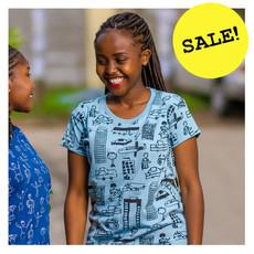 NAIROBI CITY Women Shirt Light Blue via Kipepeo-Clothing