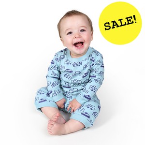 CARS Baby Pyjama Light Blue from Kipepeo-Clothing