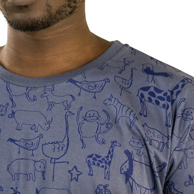 WANYAMA Männer Shirt Charcoal from Kipepeo-Clothing