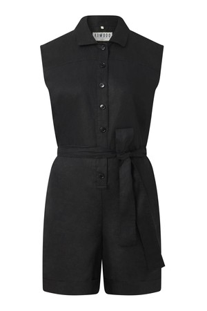 SIENNA - Organic Linen Cotton Playsuit - Black from KOMODO