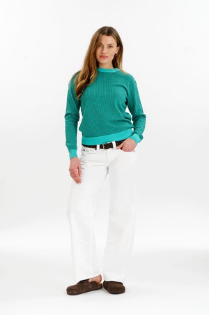 HANA Organic Cotton Jumper - Green & Cyan from KOMODO
