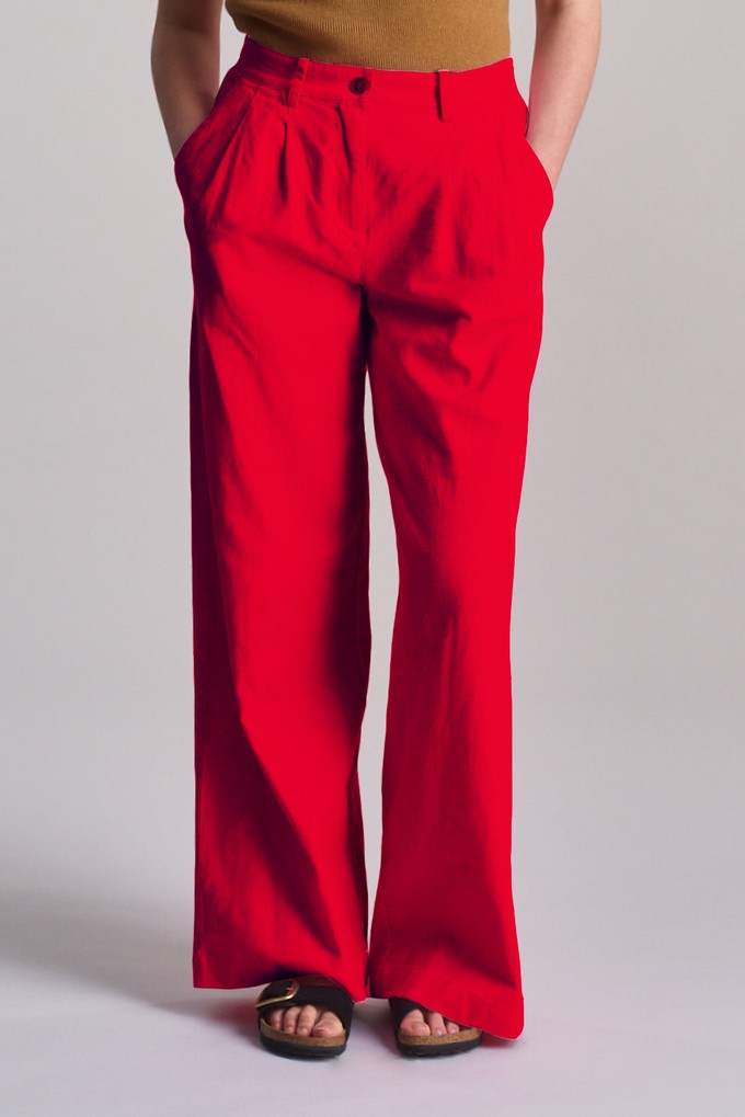 Lion Tencel Linen Trouser - Coral from KOMODO