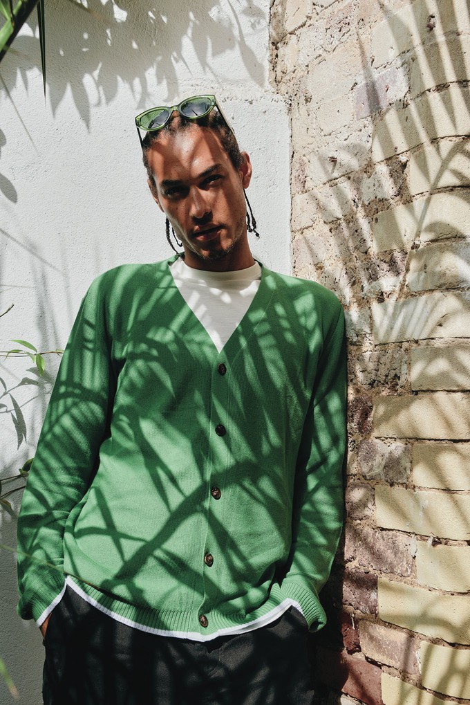 JACOB - Cotton Tencel cardigan - Jungle Green from KOMODO