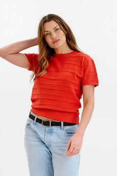 POSEY Organic Cotton Knit Tee - Red via KOMODO