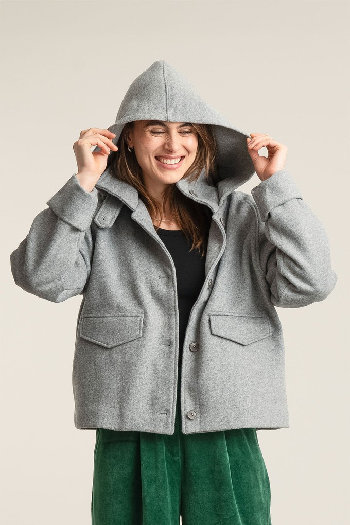WICKER Recycled Wool Poly Coat - Grey from KOMODO
