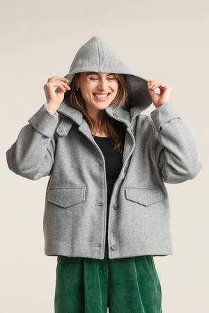 WICKER Recycled Wool Poly Coat - Grey from KOMODO