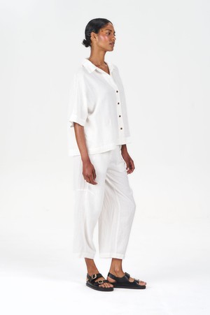 KIMONO Tencel Linen Shirt - White from KOMODO