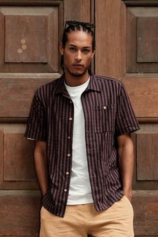 SPINDRIFT - Organic Cotton Shirt - Brown Stripe via KOMODO