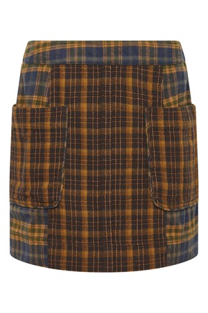 SUKI - Organic Cotton Flannel Miniskirt Patchwork Check from KOMODO