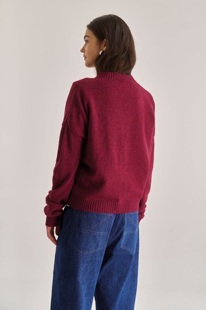 ISLA Wool Cardigan - Wine Red from KOMODO
