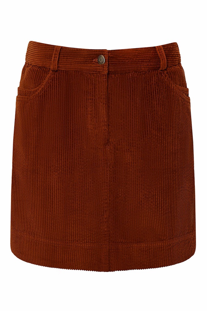 LEONI - Organic Cotton Cord Miniskirt Chestnut from KOMODO