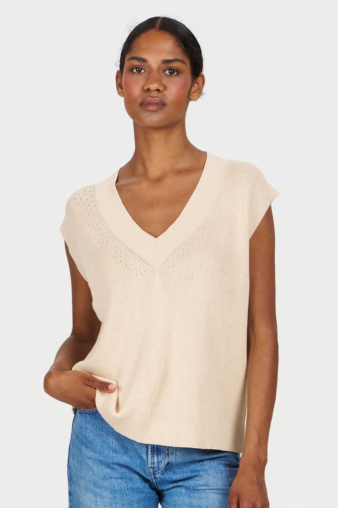SANDER Organic Ramie Cotton Vest - Sand from KOMODO