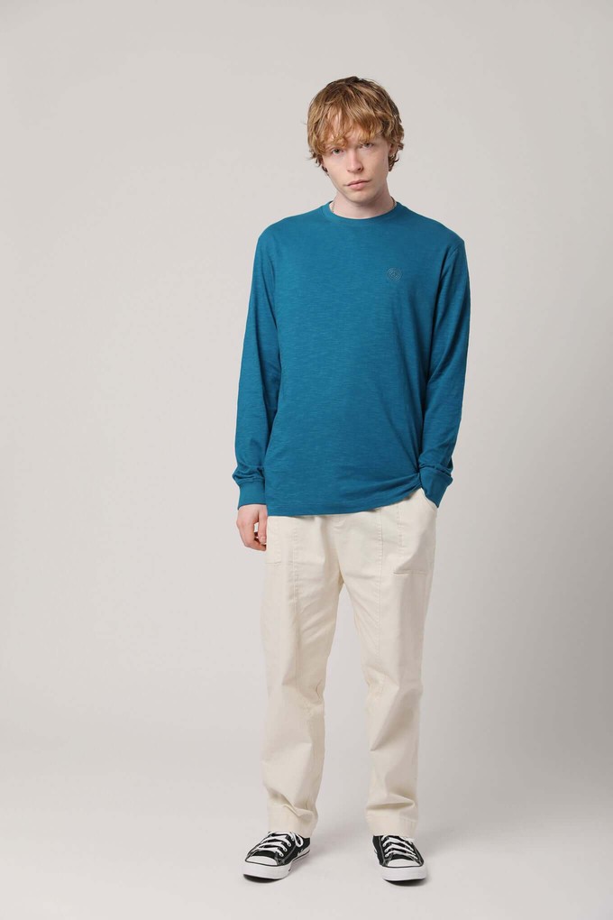 HAKON - Organic Cotton Long Sleeve Tee Teal Blue from KOMODO